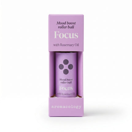 Roller boost Mood FOCUS à l'huile de Romarin - Violet - 10 ml - Aromacologie - 100% Natural - Vegan