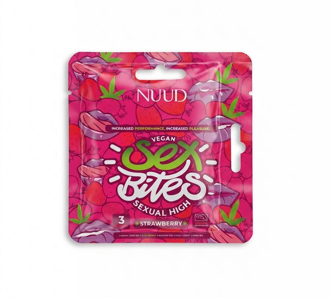 Gummies THC Delta 9 60mg "Sex Bites" Fraise pour femmes x3 (20mg/gummy) - NUUD (4 avis)