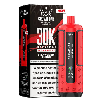 Puff Al Fakher Crown Bar 30K Hypermax – Strawberry Punch